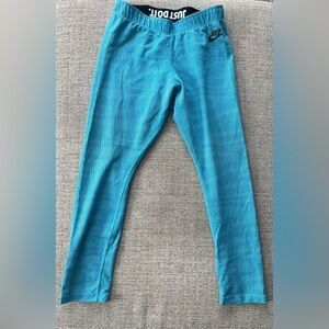 Nike Women’s Running Cropped Teal Striped Leggings Small